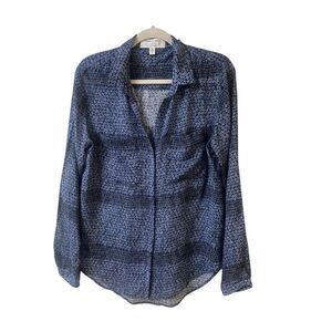 Anthropologie blouse by Cloth & Stone blue floral print sz Small